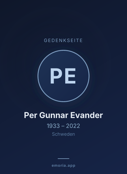 Gedenkportrait von Per Gunnar Evander