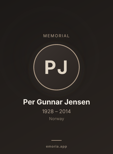 Memorial portrait of Per Gunnar Jensen