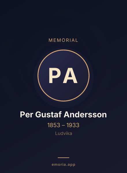 Memorial portrait of Per Gustaf Andersson