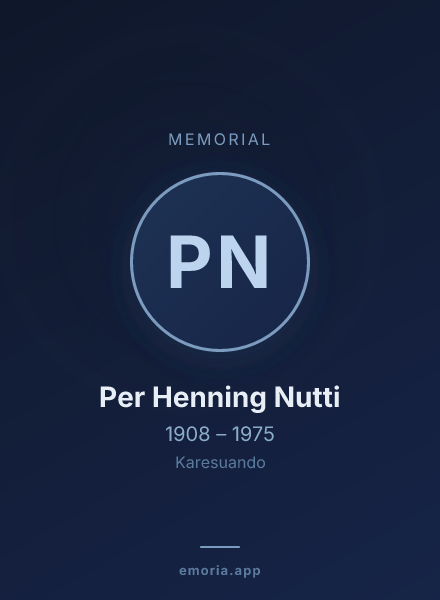 Memorial portrait of Per Henning Nutti