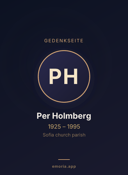 Gedenkportrait von Per Holmberg
