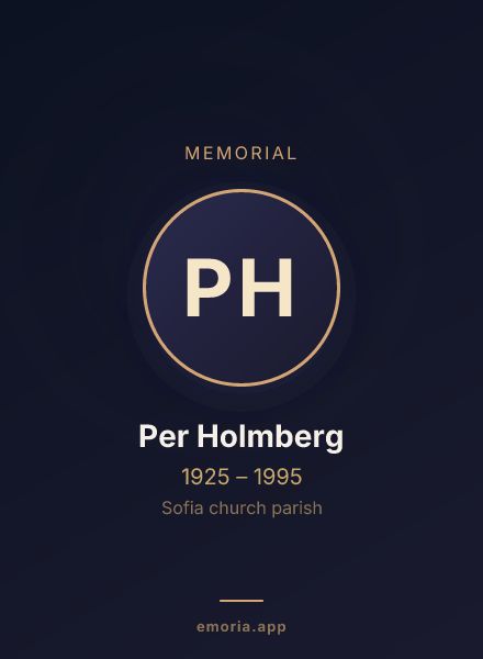 Memorial portrait of Per Holmberg