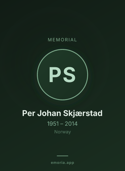 Memorial portrait of Per Johan Skjærstad