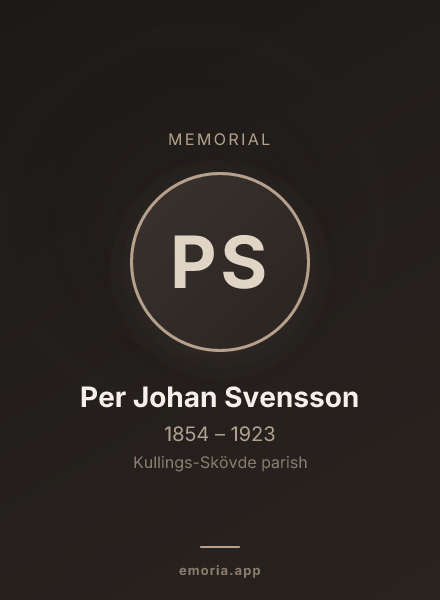 Memorial portrait of Per Johan Svensson