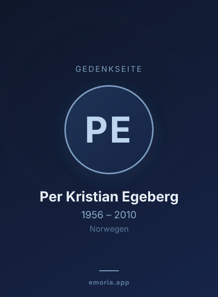 Gedenkportrait von Per Kristian Egeberg