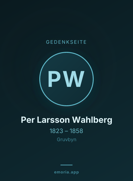 Gedenkportrait von Per Larsson Wahlberg