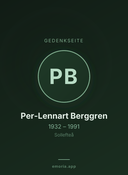 Gedenkportrait von Per-Lennart Berggren