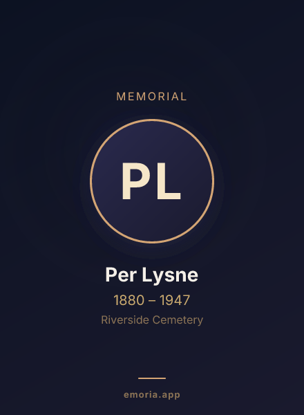 Memorial portrait of Per Lysne