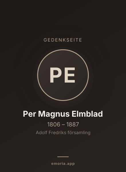 Gedenkportrait von Per Magnus Elmblad