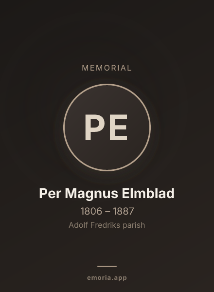 Memorial portrait of Per Magnus Elmblad