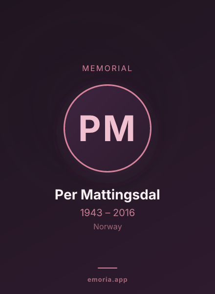 Memorial portrait of Per Mattingsdal