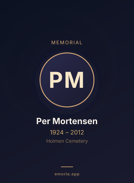 Memorial portrait of Per Mortensen