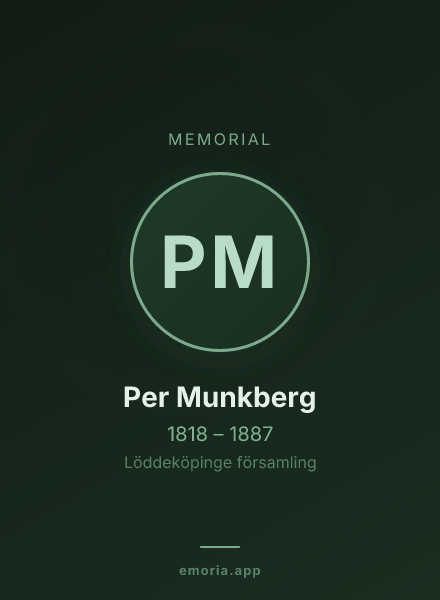 Memorial portrait of Per Munkberg