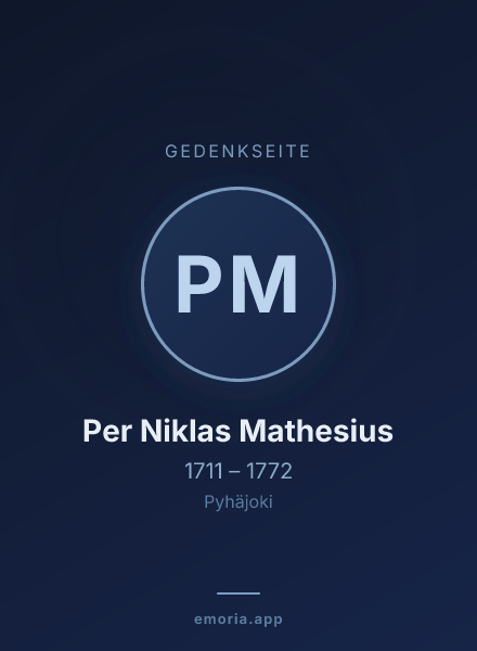 Gedenkportrait von Per Niklas Mathesius