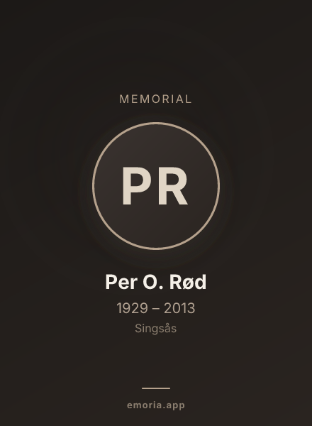 Memorial portrait of Per O. Rød