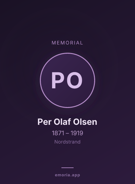 Memorial portrait of Per Olaf Olsen