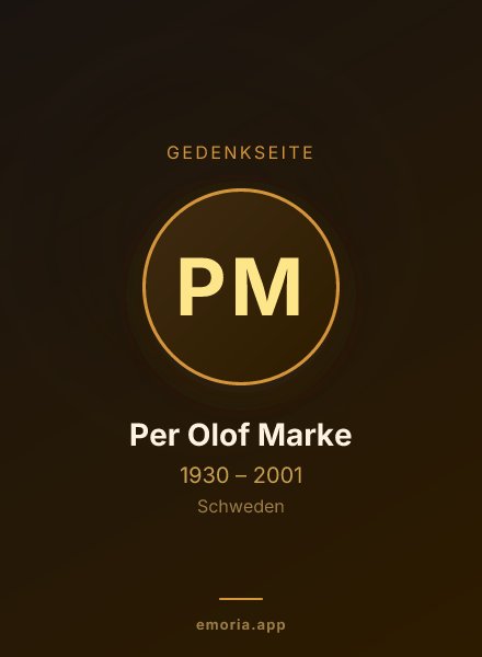 Gedenkportrait von Per Olof Marke