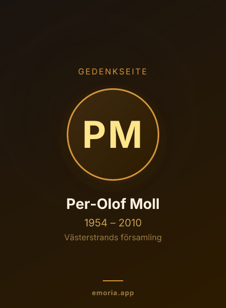 Gedenkportrait von Per-Olof Moll