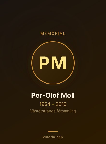 Memorial portrait of Per-Olof Moll