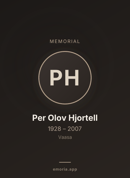 Memorial portrait of Per Olov Hjortell