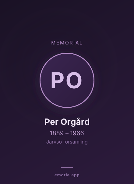 Memorial portrait of Per Orgård