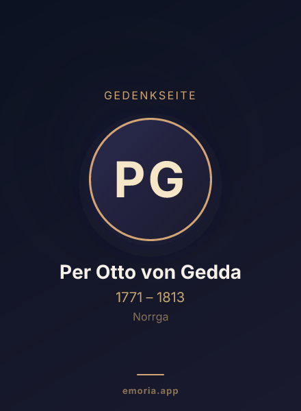 Gedenkportrait von Per Otto von Gedda