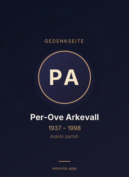 Gedenkportrait von Per-Ove Arkevall