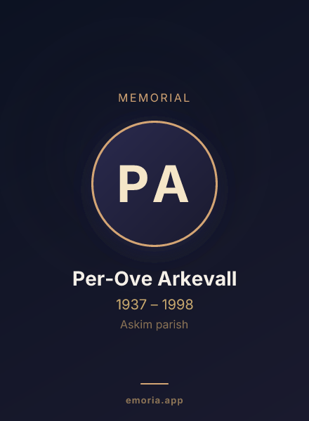 Memorial portrait of Per-Ove Arkevall