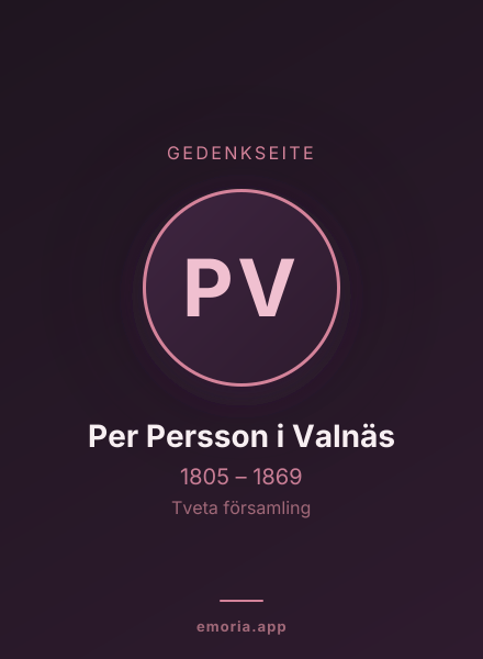 Gedenkportrait von Per Persson i Valnäs