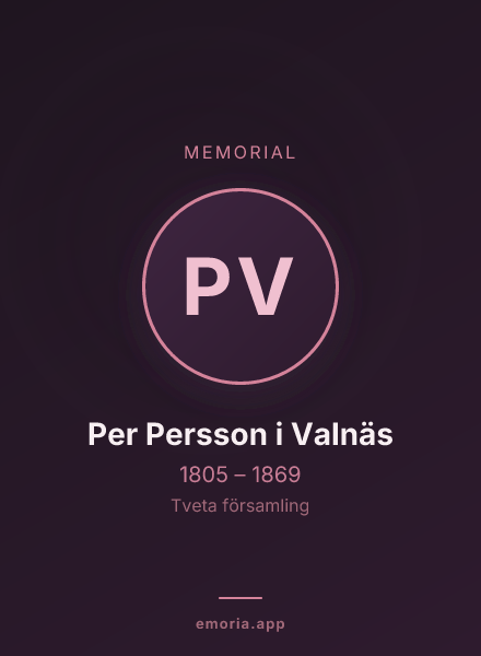 Memorial portrait of Per Persson i Valnäs