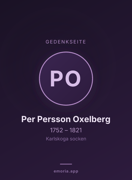 Gedenkportrait von Per Persson Oxelberg