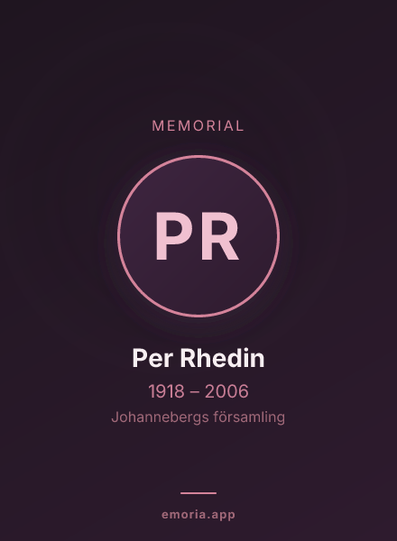 Memorial portrait of Per Rhedin