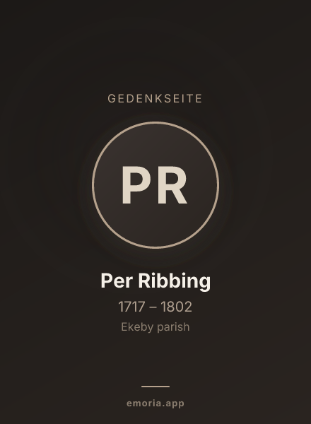 Gedenkportrait von Per Ribbing