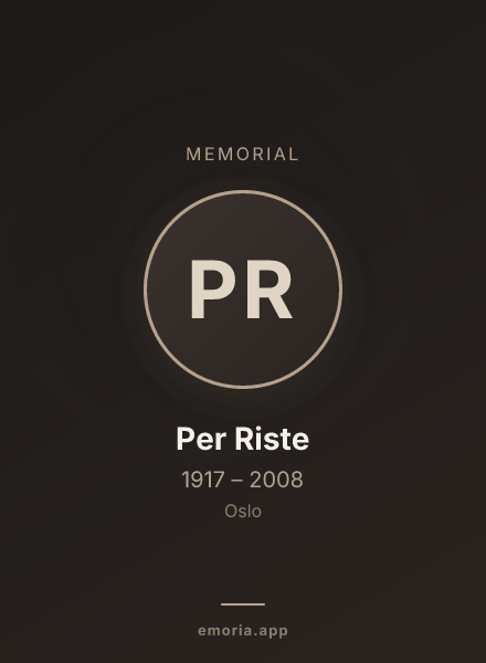 Memorial portrait of Per Riste