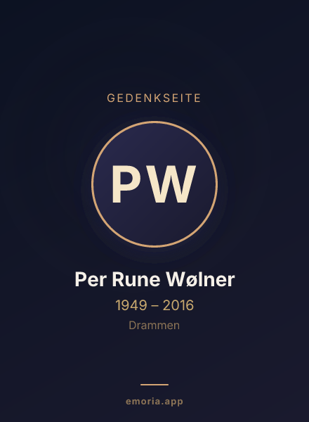 Gedenkportrait von Per Rune Wølner
