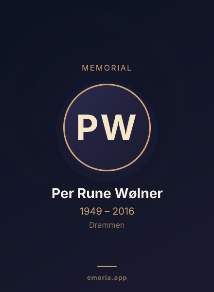 Memorial portrait of Per Rune Wølner