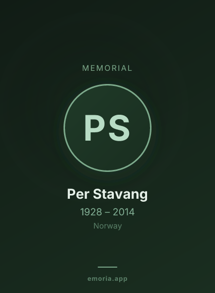 Memorial portrait of Per Stavang