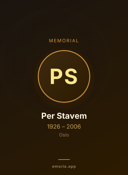 Memorial portrait of Per Stavem