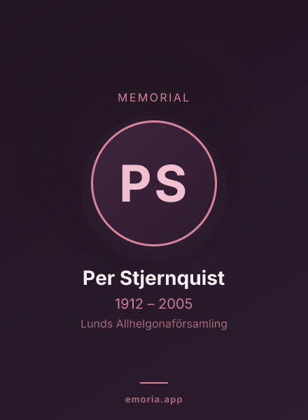 Memorial portrait of Per Stjernquist