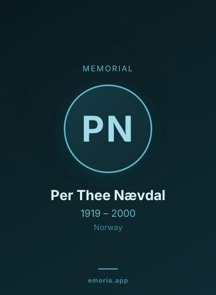 Memorial portrait of Per Thee Nævdal