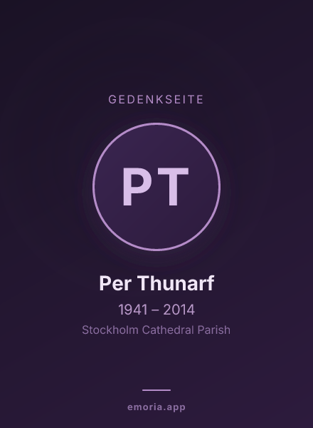 Gedenkportrait von Per Thunarf