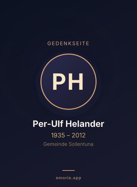 Gedenkportrait von Per-Ulf Helander