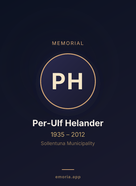 Memorial portrait of Per-Ulf Helander