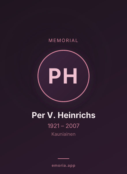 Memorial portrait of Per V. Heinrichs