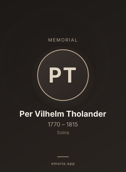 Memorial portrait of Per Vilhelm Tholander