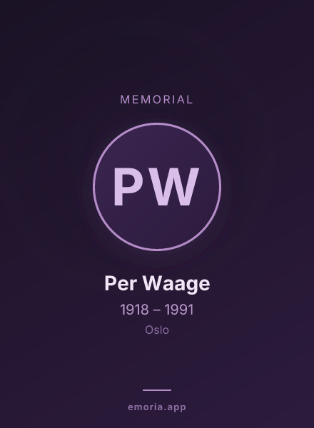 Memorial portrait of Per Waage