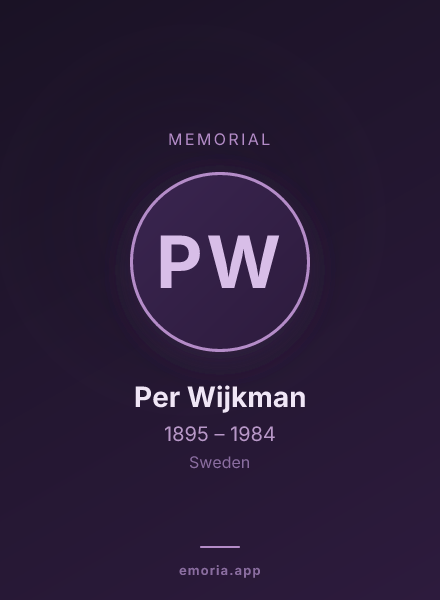 Memorial portrait of Per Wijkman