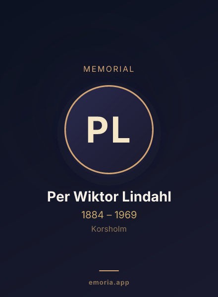 Memorial portrait of Per Wiktor Lindahl