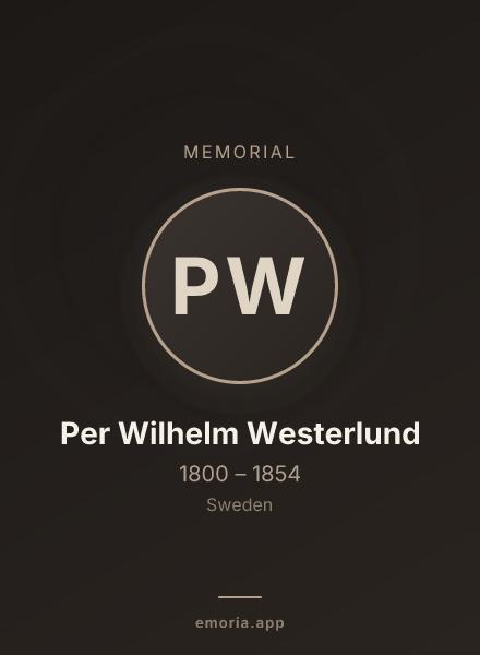 Memorial portrait of Per Wilhelm Westerlund