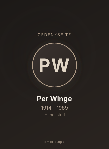 Gedenkportrait von Per Winge
